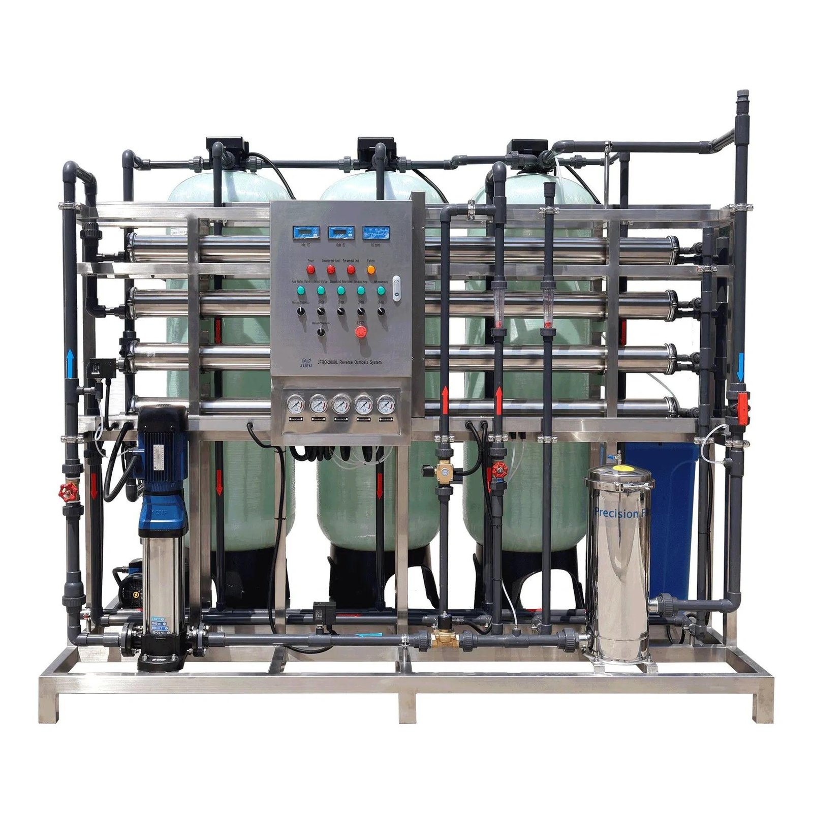 FRP Reverse Osmosis Plant 2000 LPH for Industrial Water Treatment and Mineral Water Production